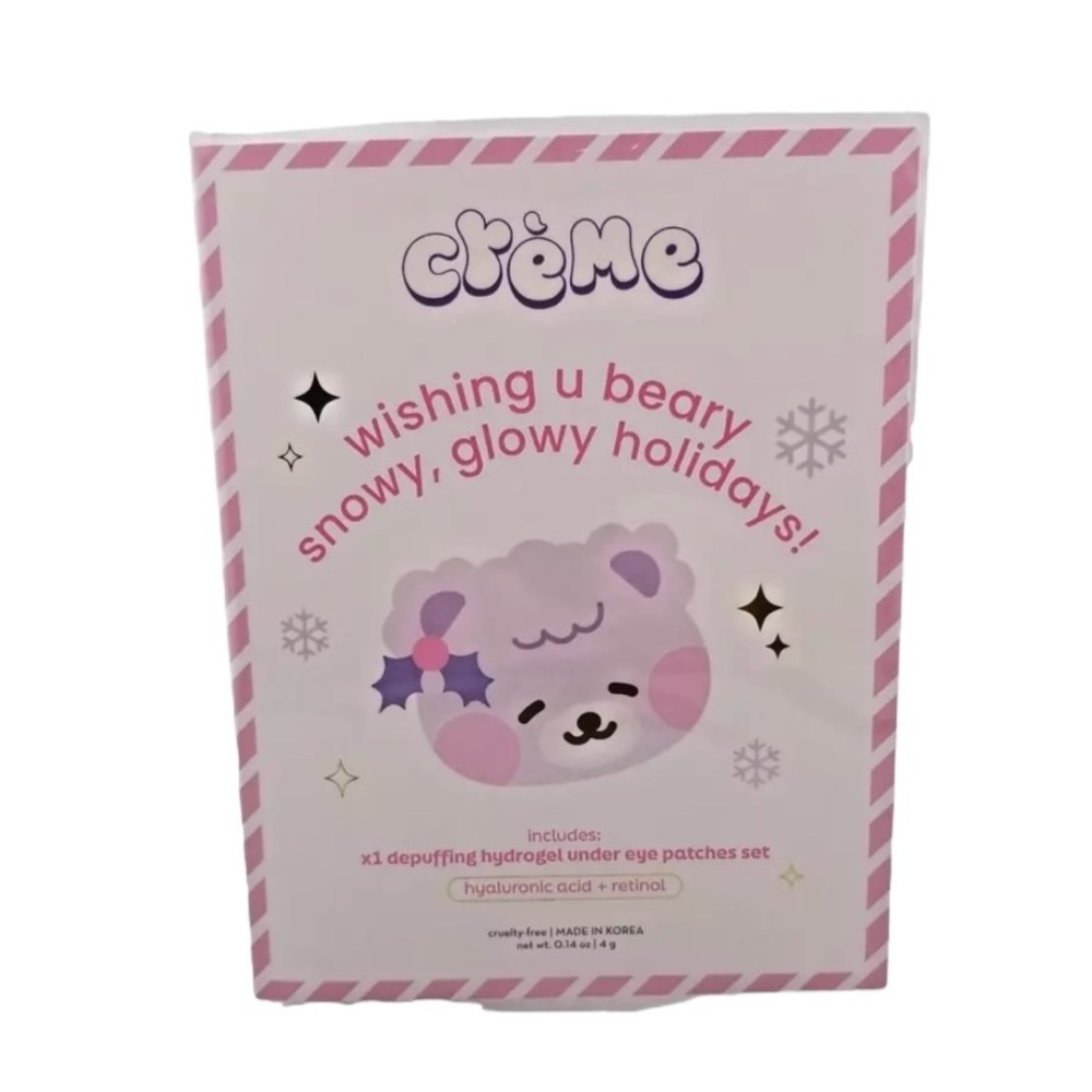 Creme Shop Eye Patches Depuffing Hyaluronic Acid & Retinol/Greeting Card NEW